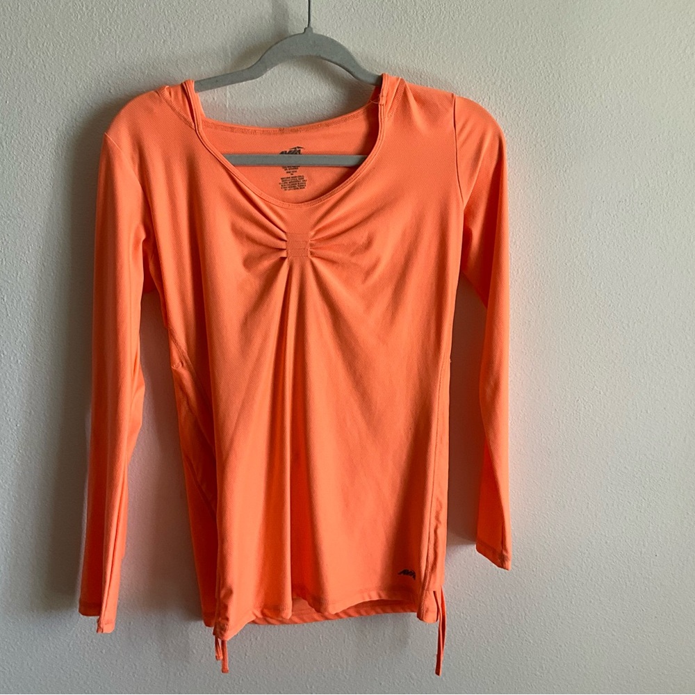 Avia Women's Bright Orange Long Sleeve Hoodie Tee